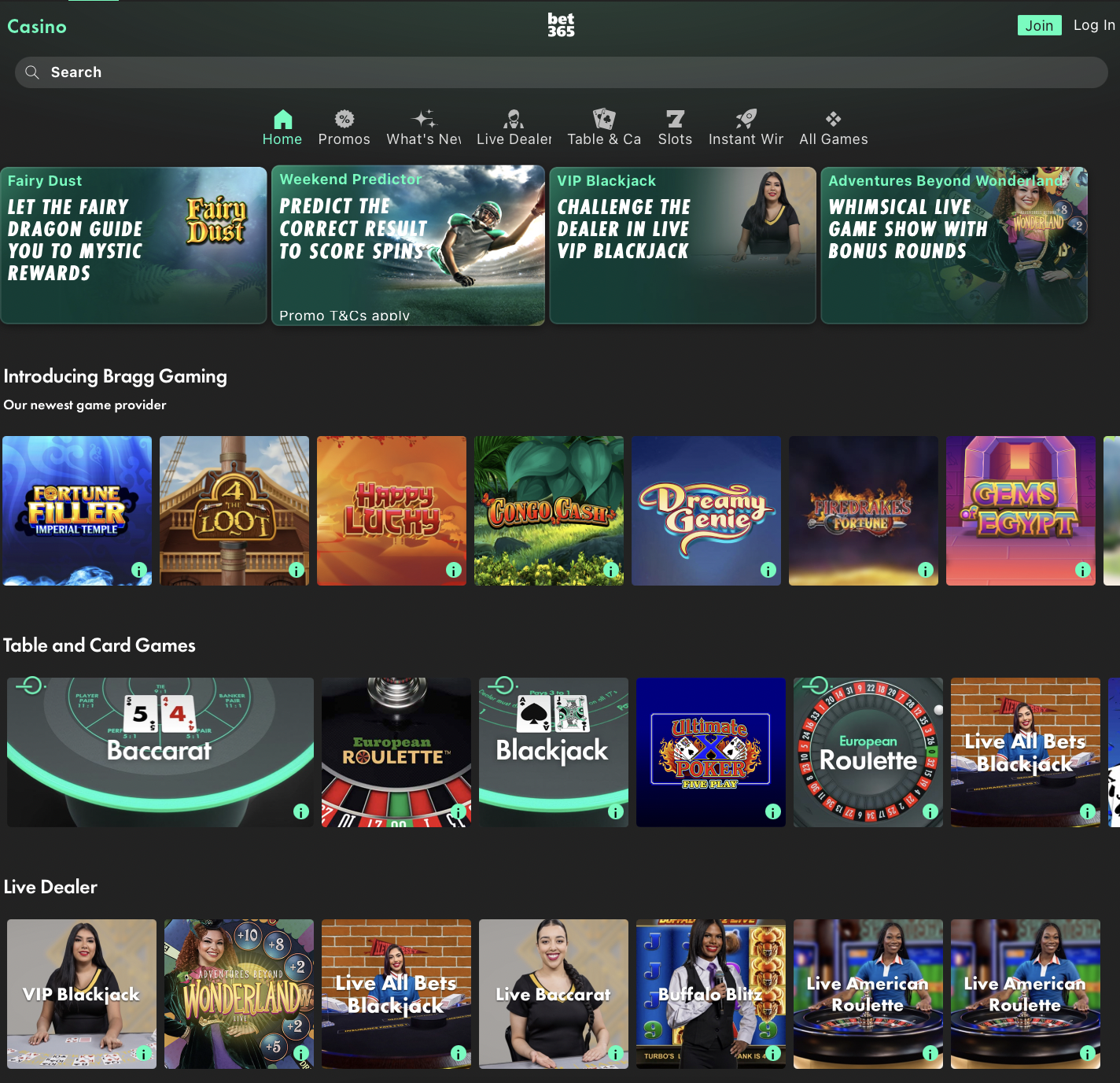 bet365 website screenshot