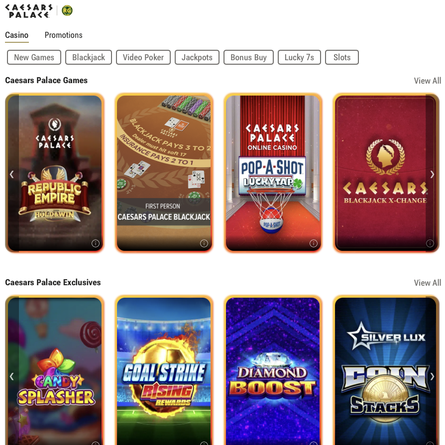 Caesars online casino review